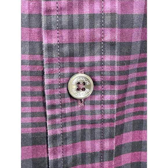 Bugatchi Uomo Mens XL Purple Black Plaid Classic Fit Long Sleeve Button Up Shirt - Picture 5 of 9